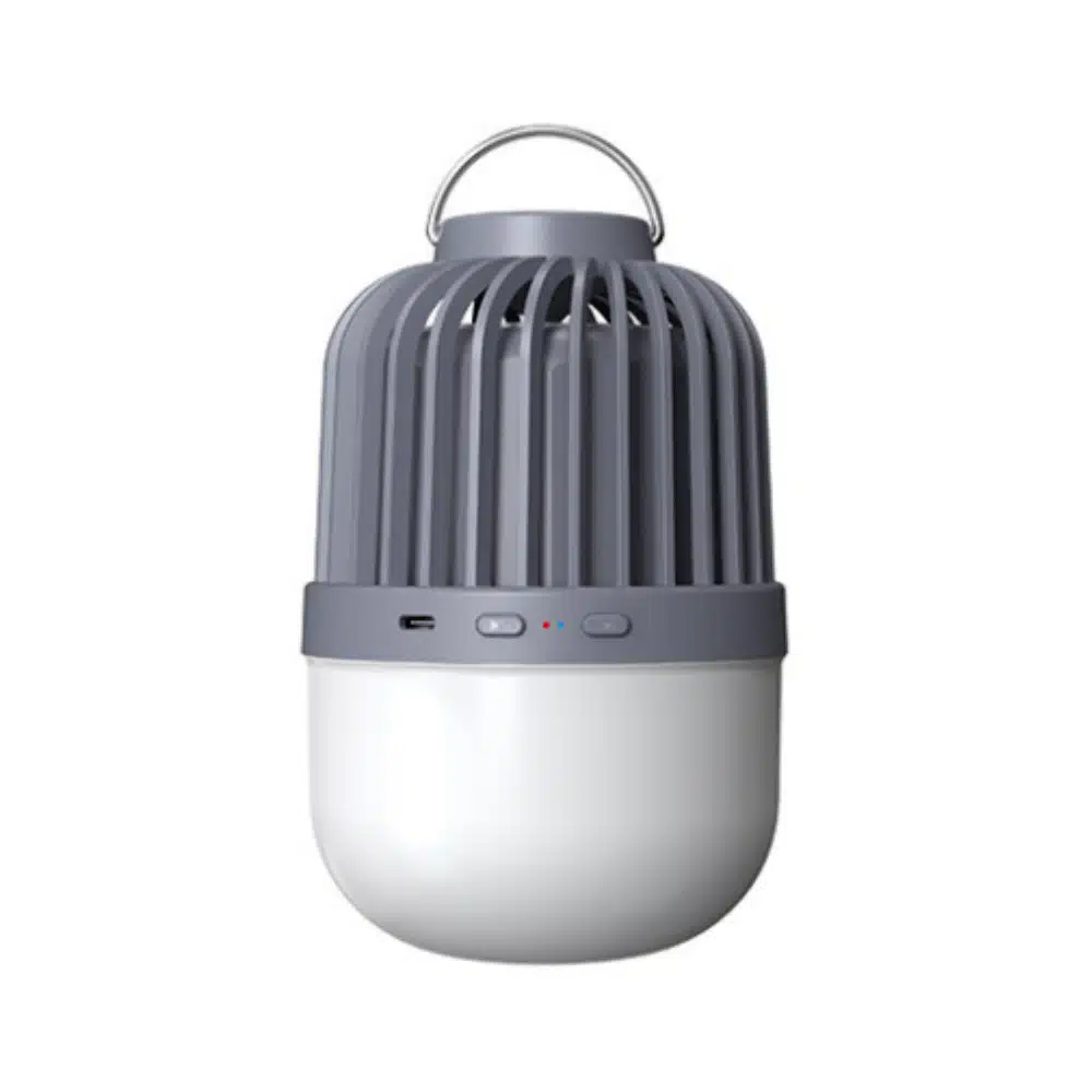 Lampe enceinte bluetooth camping noire Riscamp